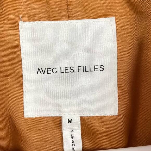 NWT * AVEC LES FILLES Vegan Leather Moto Biker Jacket in Camel - Size M - $174. - Picture 6 of 14